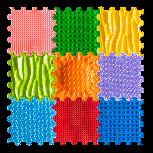 Dėlionė - kilimėlis Ortoto Stimulative Rainbow, 30 cm x 30 cm