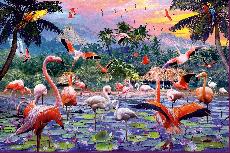 Dėlionė Ravensburger Flamingo, 50 cm x 70 cm
