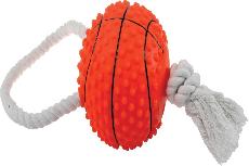 Žaislas šuniui Zolux Squeaky Basketball Rope 480779, 10 cm, oranžinis