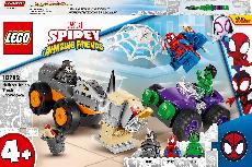 Konstruktorius LEGO® Marvel Spidey And His Amazing Friends Halko susirėmimas su raganosio sunkvežimiu 10782, 110 vnt.