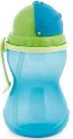 Vaikiška gertuvė Canpol Babies Sport Cup Flip Top Straw, 370 ml, 1 m., plastikas, mėlyna
