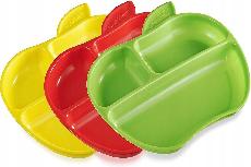 Lėkštutė Munchkin Divided Toddler Plates Lil' Apple, 6+ mėn., plastikas, 3 vnt., raudona/geltona/žalia