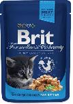 Šlapias kačių maistas Brit Premium Chicken Chunks Kitten, vištiena, 0.1 kg