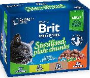 Šlapias kačių maistas Brit Premium Sterilised Plate Chunks, ėriena/vištiena, 1.2 kg, 12 vnt.