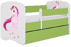 Vaikiška lova viengulė Kocot Kids Babydreams Unicorn, žalia, 144 x 80 cm, su patalynės dėže