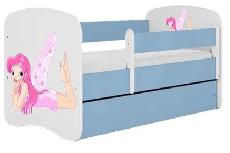 Vaikiška lova viengulė Kocot Kids Babydreams Fairy With Wings, mėlyna/balta, 144 x 80 cm, su patalynės dėže