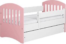 Vaikiška lova viengulė Kocot Kids Classic 1, balta/rožinė, 164 x 90 cm