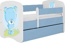Vaikiška lova viengulė Kocot Kids Babydreams Teddybear, mėlyna/balta, 164 x 90 cm