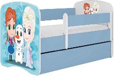 Vaikiška lova viengulė Kocot Kids Babydreams Frozen Land, mėlyna/balta, 144 x 80 cm