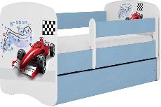 Vaikiška lova viengulė Kocot Kids Babydreams Formula, mėlyna/balta, 164 x 90 cm, su patalynės dėže
