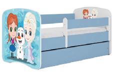 Vaikiška lova viengulė Kocot Kids Babydreams Frozen Land, mėlyna, 164 x 90 cm, su patalynės dėže
