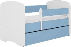 Vaikiška lova viengulė Kocot Kids Babydreams, mėlyna/balta, 144 x 80 cm, su patalynės dėže