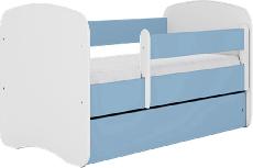 Vaikiška lova viengulė Kocot Kids Babydreams, mėlyna/balta, 184 x 90 cm, su patalynės dėže
