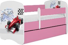 Vaikiška lova viengulė Kocot Kids Babydreams Formula, balta/rožinė, 144 x 80 cm