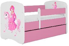 Vaikiška lova viengulė Kocot Kids Babydreams Princess on a Horse, rožinė, 144 x 80 cm
