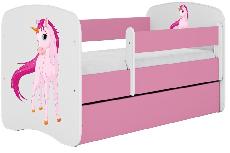 Vaikiška lova viengulė Kocot Kids Babydreams Unicorn, rožinė, 140 x 70 cm, su patalynės dėže