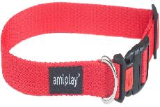 Antkaklis šunims Amiplay Basic with Lock, raudona, 250 - 400 mm x 15 mm, 25-40