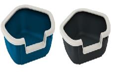 Kačių tualetas su rėmu Ferplast Dama, mėlynas/baltas/juodas/, atviras, 57.5 cm x 51.5 cm x 22 cm