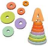 Lavinimo žaislas Wood&Joy Toddler Stacker 109TRS1139, 15 cm, įvairių spalvų