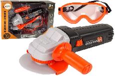 Žaislinis meistro įrankių rinkinys Lean Toys Angle Grinder, juoda/oranžinė/pilka