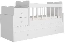 Kūdikio lovytė viengulė Kalune Design Sansa 142NPG1101, balta, 67 x 175 cm