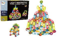 Konstruktorius Lean Toys Magnetic Blocks Light Sticks 14657, plastikas/magnetas