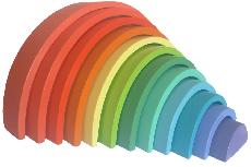 Lavinimo žaislas Wood&Joy Pastel Colour Rainbow 109TRS1143, 20 cm, įvairių spalvų