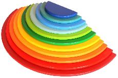 Lavinimo žaislas Wood&Joy Waldorf Rainbow Semicircle 109TRS1120, 7 cm, įvairių spalvų