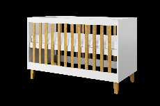 Kūdikio lovytė viengulė Kocot Kids Kubi LNKU_BI_12-6BS_BM, balta, 124 x 66 cm