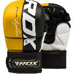 MMA pirštinės RDX Grappling Rex T6 Plus GGR-T6Y-XL+, balta/juoda/geltona, XL