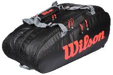 Sportinis krepšys Wilson Tour 3 Comp Clash, juoda/raudona/pilka, 30 cm x 76 cm x 30 cm