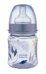 Kūdikių buteliukas plataus kaklelio Canpol EasyStart, 120 ml, 3 mėn., skaidri/mėlyna