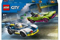 Konstruktorius LEGO® City Police Policijos automobilis ir galingo automobilio gaudynės 60415