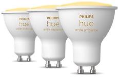Lemputė Philips Hue Smart Light Bulb LED, šiltai balta, GU10, 5 W, 350 lm, 3 vnt.