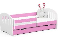 Vaikiška lova viengulė Akord Furniture Factory Play 80, rožinė, 180 x 80 cm, su patalynės dėže