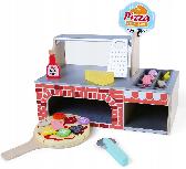 Rinkinys vaidmenų žaidimui, picerija EcoToys Wooden Pizza Set MSP2042, įvairių spalvų