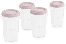 Maisto saugojimo indas Miniland Hermisized Terra, 200 ml, 0 mėn., plastikas, 4 vnt., skaidri/rožinė