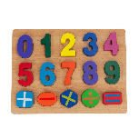 Medinė lenta su skaičiais, skaičiai ir spalvos Numbers, įvairių spalvų