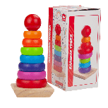 Lavinimo žaislas, dėlionė Pyramid Rainbow Tower, 19 cm, įvairių spalvų, 9 vnt.