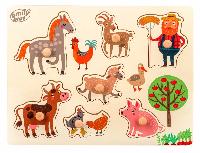 Medinė dėlionė Smily Play Farm Animals SPW83803, 3 cm, įvairių spalvų, 7 vnt.