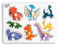 Medinė dėlionė Smily Play Dinosaurs SPW83802, įvairių spalvų, 7 vnt.