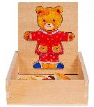 Medinė dėlionė Smily Play Teddy Bear Girl SPW83593, įvairių spalvų, 18 vnt.