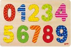 Medinė lenta su skaičiais Goki Learning To Count 57574, įvairių spalvų, 10 vnt.