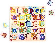 Medinė lenta su raidėmis Bo. Educational Wooden Puzzle 120324EE, įvairių spalvų, 27 vnt.