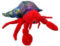 Pliušinis žaislas Wild Planet Hermit Crab, raudonas, 10 cm