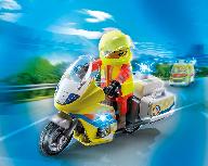 Konstruktorius Playmobil City Life Rescue Motorcycle with Flashing Light 71205, plastikas