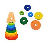 Lavinimo žaislas Wood&Joy Toddler Stacker 109TRS1138, 15 cm, įvairių spalvų