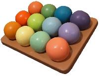 Lavinimo žaislas Wood&Joy Pastel Colour Balls 109TRS1140, įvairių spalvų