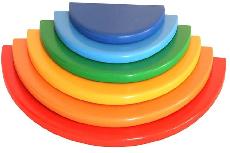 Lavinimo žaislas Wood&Joy Waldorf Rainbow Semicircle 109TRS1116, įvairių spalvų, 7 vnt.