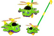 Stumiamas žaislas Lean Toys Happy Plane 15372, 46 cm, žalia